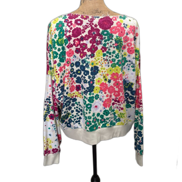 Champion Campus Print Sweatshirt White Multicolor Floral French Terry Size XL - Picture 4 of 6